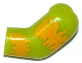 Lego Arm, Left with Bright Light Orange Tie-Dyed Stripes Pattern