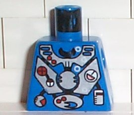 Lego Torso Aquazone Hydronaut Silver Diving Pattern 1 / Blue