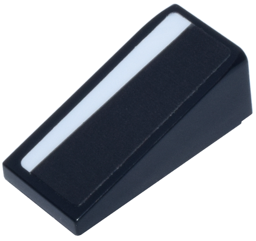 Lego Slope 18 2 x 1 x 2/3 with White Line Pattern Model Left Side (Sticker) - Set 77250 / Black