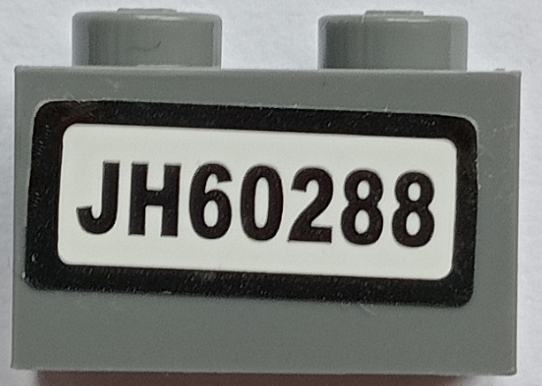 Lego Brick 1 x 2 with 'JH60288' Pattern (Sticker) - Set 60288