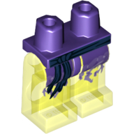 Lego Hips and Trans-Neon Green Legs with Dark Blue Sash and Tattered Dark Purple Robe Print / Dark Purple