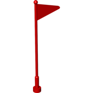Lego Antenna 8H Whip with Flag / Red