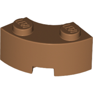 Lego Brick Round Corner 2 x 2 Macaroni with Stud Notch and Reinforced Underside [New Style] / Medium Nougat