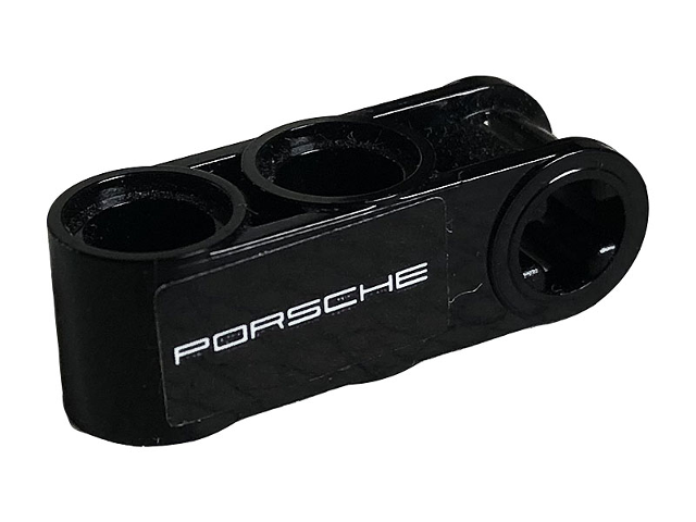 Lego Technic, Axle and Pin Connector Perpendicular 3L with 2 Pin Holes with 'PORSCHE' Pattern Model Left Side (Sticker) - Set 42096