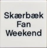 Lego Tile 2 x 2 with Black 'Skærbæk Fan Weekend' Pattern