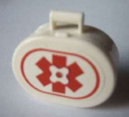 Lego Scala Utensil Oval Case with First Aid Kit Pattern (Sticker) - Set 3151