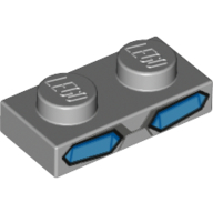 Lego Plate 1 x 2 with Blue Eyes print