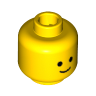 Lego Minifig Head Standard Grin Print [Hollow Stud]