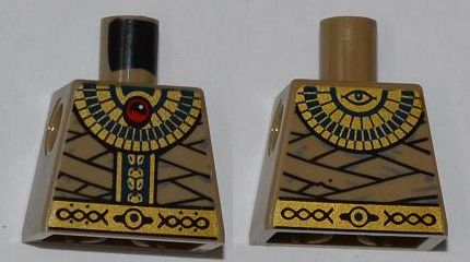 Lego Torso Pharaoh's Quest Mummy Wrappings with Gold Necklace and Gold Belt Pattern / Dark Tan