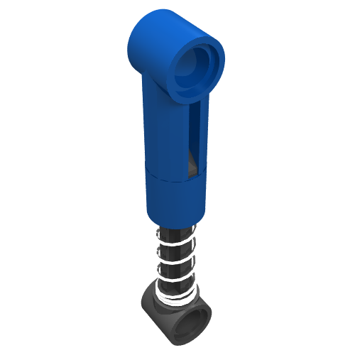 Lego Technic Shock Absorber 6.5L with Soft Spring, Standard Coil [Complete Assembly] / Blue