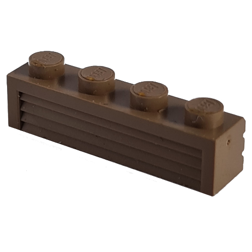 Lego Modulex Brick 1 x 4 with Horizontal Grooves / Modulex Black