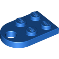 Lego Plate Special 3 x 2 with Rounded End, Hole / Blue