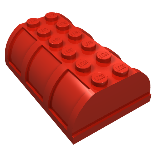 Lego Trunk / Chest Lid 4 x 6 x 1 2/3 / Red