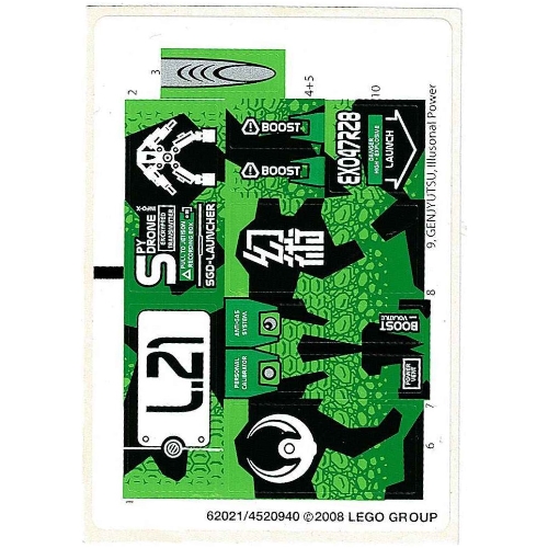 Lego Sticker Sheet for Set 8114-1 / [No Color/Any Color]