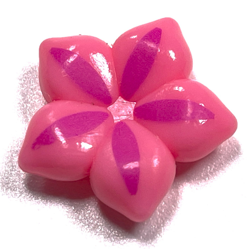 Lego Clikits Icon, Flower 2 x 2 Large, 5 Petals with Pin and Dark Pink Petal Highlights Print