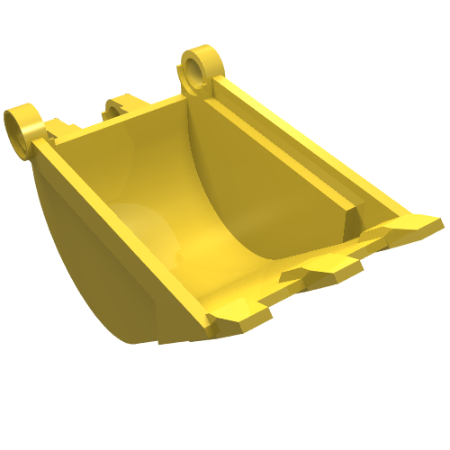 Lego Technic Digger Bucket 4 x 4 x 9 with 3 teeth / Yellow