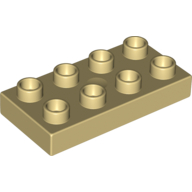 Lego Duplo Plate 2 x 4 / Tan