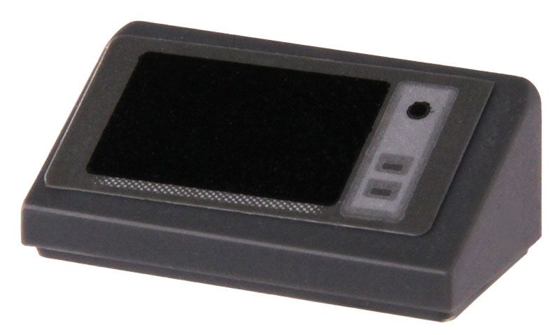Lego Slope 30 1 x 2 x 2/3 with Black Screen and Buttons on Silver Background Pattern (Sticker) - Set 42204
