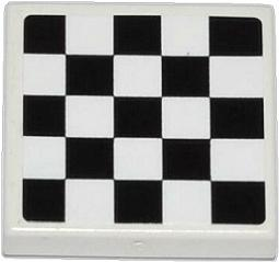 Lego Tile 2 x 2 with Checkered Pattern (Sticker) - Set 60019