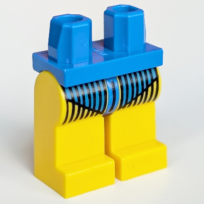 Lego Hips and Yellow Legs with Blue Short Swimsuit and Black Stripes Print