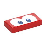 Lego Tile 1 x 2 with Blue Eyes (Eep/Cheep Cheep) Print