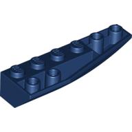 Lego Brick Wedged, Curved Inverted 6 x 2 Right / Dark Blue