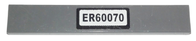 Lego Tile 1 x 6 with 'ER60070' Pattern (Sticker) - Set 60070 / Dark Bluish Gray