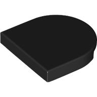 Lego Tile Round 2 x 2 Half Circle / Black