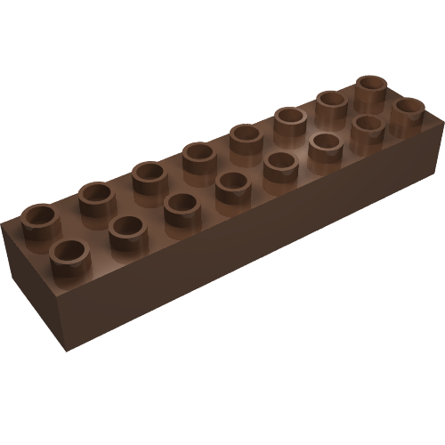 Lego Duplo Brick 2 x 8 / Brown