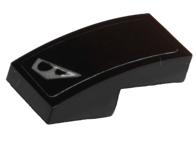 Lego Slope, Curved 2 x 1 x 2/3 with Silver Headlight Pattern Model Left Side (Sticker) - Set 30342