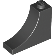 Lego Brick Curved 1 x 3 x 2 Inverted [Inside Bow] / Black