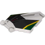Lego Windscreen 6 x 4 x 1 Hexagonal with Handle with Black/Yellow/Dark Green Print / Trans-Brown
