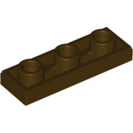 Lego Tile Special 1 x 3 Inverted with Center Hole / Dark Brown