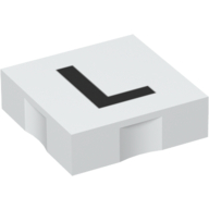 Lego Duplo Tile 2 x 2 with Capital 'L' Print / White