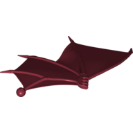 Lego Creature Body Part, Dragon Wing 26 x 16 Folding Left with Spikes and Ball Joint Connector / Dark Red