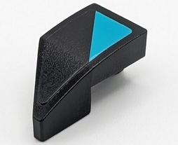 Lego Wedge 2 x 1 x 2/3 Right with Medium Azure Triangle Pattern (Sticker) - Set 76905 / Black