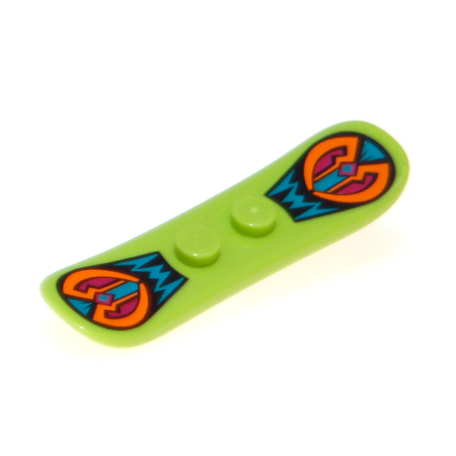 Lego Sports Snowboard Small with Dark Turquoise and Orange Angular Shapes Print