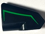 Lego Technic, Panel Fairing # 7 Very Small Smooth Short, Side A with Bright Green Stripe Pattern (Sticker) - Set 42170