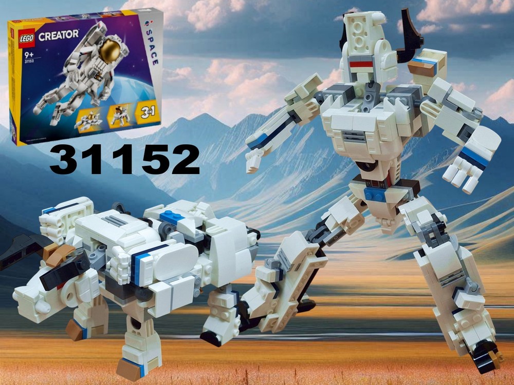Lego Transformer Bull / Predacon Tantrum using LEGO Creator 31152: Space Astronaut