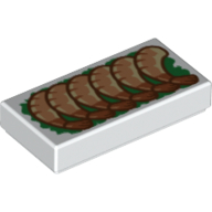 Lego Tile 1 x 2 with Shrimp Print