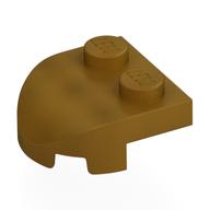 Lego Brick Wedged, Rounded 2 x 2 with Curved Front, 2 Studs / Pearl Gold