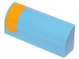 Lego Slope, Curved 1 x 4 x 1 1/3 with Bright Light Orange Vertical Stripe Pattern on Left Side (Sticker) - Set 75170