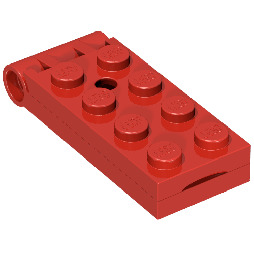 Lego Hinge Plate 2 x 5 with Large Hole [Complete Assembly] / Red
