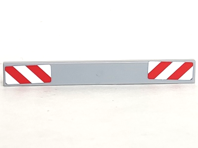 Lego Tile 1 x 8 with Red and White Danger Stripes on Both Ends Pattern (Stickers) - Set 60083