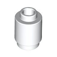 Lego Brick Round 1 x 1 Open Stud / White