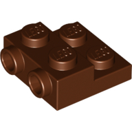 Lego Plate Special 2 x 2 x 2/3 with Two Studs On Side and Two Raised [Solid Anti-stud] / Reddish Brown
