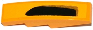 Lego Slope, Curved 4 x 1 with Large Air Intake on Bright Light Orange Background Pattern Model Left (Sticker) - Set 75909 / Bright Light Orange