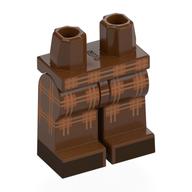 Lego Hips and Reddish Brown Legs with Medium Nougat Plaid Decorations, Dark Brown Shoes Print / Reddish Brown