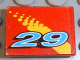 Lego Tile 2 x 2 with Number 29 and Yellow Fade Pattern (Sticker) - Set 8829 / Red