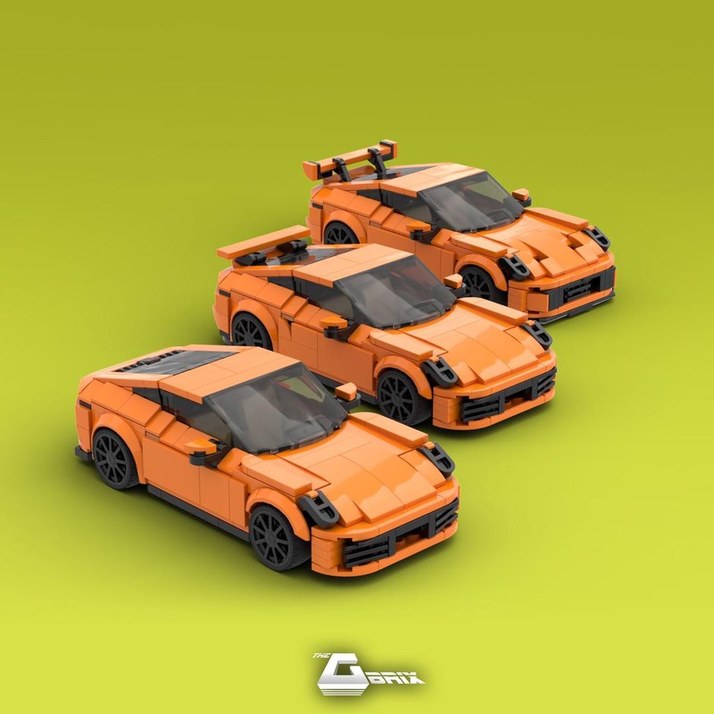 Lego Porsche 911 (992) - 3in1(Carrera, Turbo, GT3) - Orange